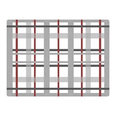 Fabric Plaid Grey Gray Burgundy Double Sided Flano Blanket (mini)  by Wegoenart