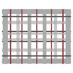 Fabric Plaid Grey Gray Burgundy Double Sided Flano Blanket (medium)  by Wegoenart