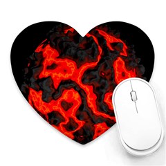 Lava Planet Space Universe Fire Heart Mousepads by Wegoenart