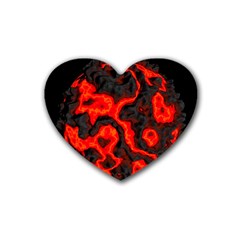 Lava Planet Space Universe Fire Rubber Coaster (heart) 