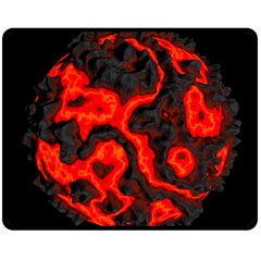 Lava Planet Space Universe Fire Fleece Blanket (medium)  by Wegoenart