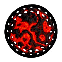 Lava Planet Space Universe Fire Ornament (round Filigree) by Wegoenart