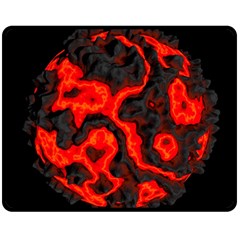 Lava Planet Space Universe Fire Double Sided Fleece Blanket (medium)  by Wegoenart