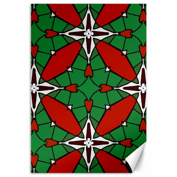 Christmas Seamless Pattern Xmas Canvas 12  x 18 