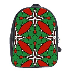 Christmas Seamless Pattern Xmas School Bag (large) by Wegoenart