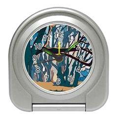 Forest Artwork Card Greeting Woods Travel Alarm Clock by Wegoenart