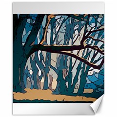 Forest Artwork Card Greeting Woods Canvas 11  X 14  by Wegoenart