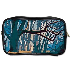 Forest Artwork Card Greeting Woods Toiletries Bag (one Side) by Wegoenart