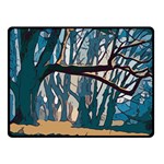 Forest Artwork Card Greeting Woods Double Sided Fleece Blanket (Small)  45 x34  Blanket Front