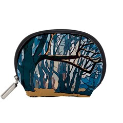 Forest Artwork Card Greeting Woods Accessory Pouch (small) by Wegoenart