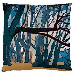 Forest Artwork Card Greeting Woods Large Flano Cushion Case (two Sides) by Wegoenart