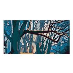 Forest Artwork Card Greeting Woods Satin Shawl by Wegoenart