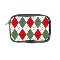 Red Green White Argyle Navy Coin Purse by Wegoenart