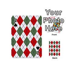 Red Green White Argyle Navy Playing Cards 54 (mini)