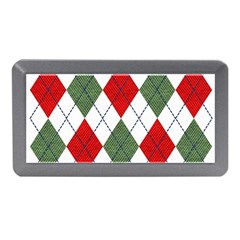 Red Green White Argyle Navy Memory Card Reader (mini) by Wegoenart