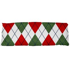 Red Green White Argyle Navy Body Pillow Case (dakimakura) by Wegoenart