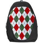 Red Green White Argyle Navy Backpack Bag Front