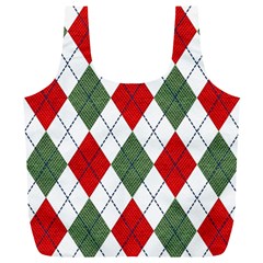 Red Green White Argyle Navy Full Print Recycle Bag (xl)