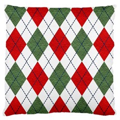 Red Green White Argyle Navy Standard Flano Cushion Case (one Side) by Wegoenart