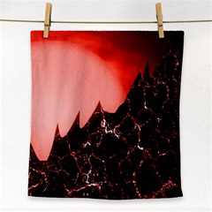 Sci Fi Red Fantasy Futuristic Face Towel by Wegoenart