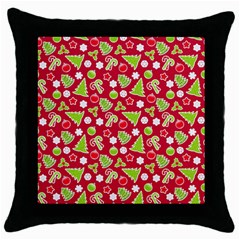 Christmas Paper Scrapbooking Pattern Throw Pillow Case (black) by Wegoenart