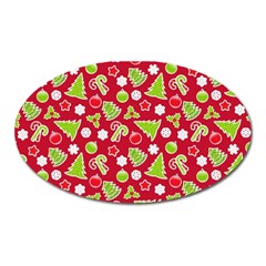 Christmas Paper Scrapbooking Pattern Oval Magnet by Wegoenart