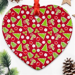 Christmas Paper Scrapbooking Pattern Heart Ornament (two Sides) by Wegoenart