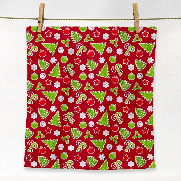 Christmas Paper Scrapbooking Pattern Face Towel