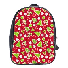 Christmas Paper Scrapbooking Pattern School Bag (xl) by Wegoenart