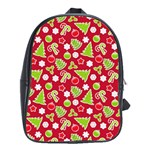 Christmas Paper Scrapbooking Pattern School Bag (XL) Front