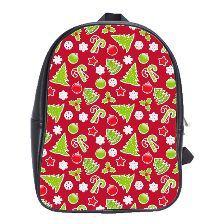 Christmas Paper Scrapbooking Pattern School Bag (XL)