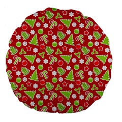 Christmas Paper Scrapbooking Pattern Large 18  Premium Flano Round Cushions by Wegoenart