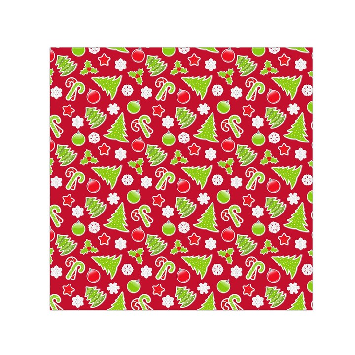 Christmas Paper Scrapbooking Pattern Small Satin Scarf (Square)