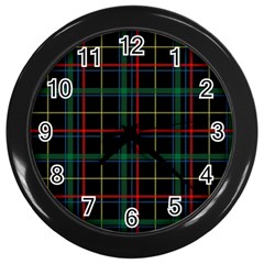 Plaid Tartan Checks Pattern Wall Clock (black) by Wegoenart