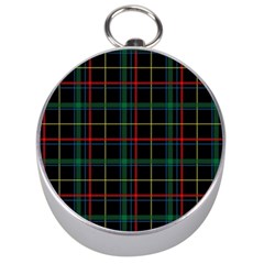 Plaid Tartan Checks Pattern Silver Compasses by Wegoenart