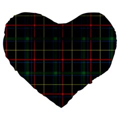 Plaid Tartan Checks Pattern Large 19  Premium Flano Heart Shape Cushions by Wegoenart