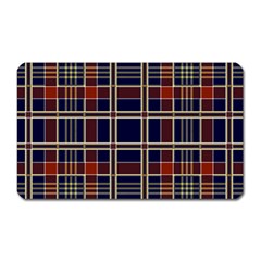 Plaid Tartan Scottish Navy Gold Magnet (rectangular) by Wegoenart