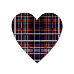 Plaid Tartan Scottish Navy Gold Heart Magnet