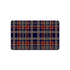 Plaid Tartan Scottish Navy Gold Magnet (name Card) by Wegoenart