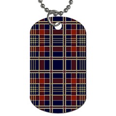 Plaid Tartan Scottish Navy Gold Dog Tag (two Sides) by Wegoenart