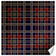 Plaid Tartan Scottish Navy Gold Canvas 12  X 12 