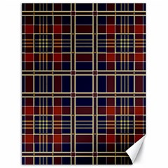 Plaid Tartan Scottish Navy Gold Canvas 18  X 24  by Wegoenart