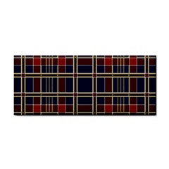 Plaid Tartan Scottish Navy Gold Hand Towel by Wegoenart