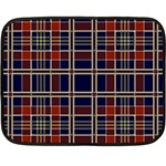 Plaid Tartan Scottish Navy Gold Fleece Blanket (Mini) 35 x27  Blanket