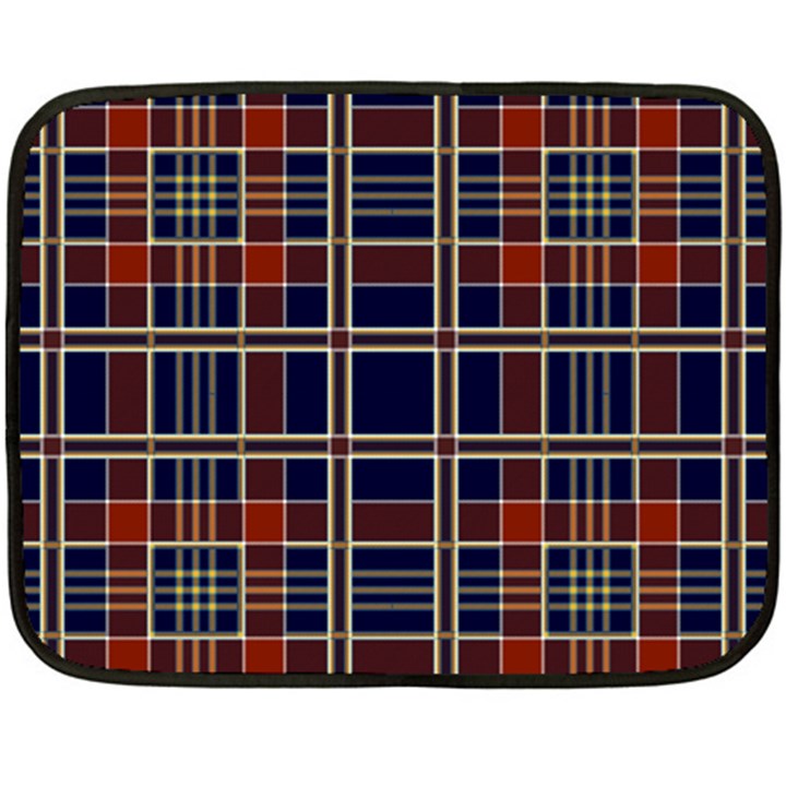 Plaid Tartan Scottish Navy Gold Fleece Blanket (Mini)