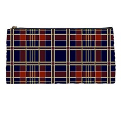 Plaid Tartan Scottish Navy Gold Pencil Cases by Wegoenart