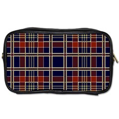 Plaid Tartan Scottish Navy Gold Toiletries Bag (two Sides) by Wegoenart