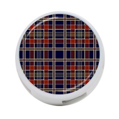 Plaid Tartan Scottish Navy Gold 4-port Usb Hub (two Sides) by Wegoenart