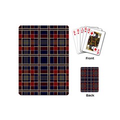 Plaid Tartan Scottish Navy Gold Playing Cards (mini) by Wegoenart