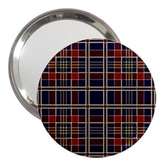 Plaid Tartan Scottish Navy Gold 3  Handbag Mirrors by Wegoenart